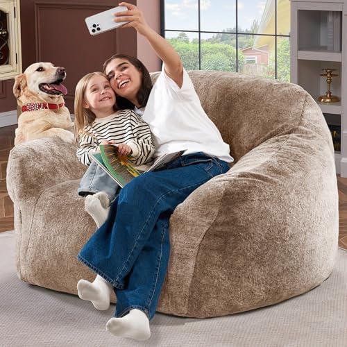 Homguava Giant Bean Bag Chairs for Adults,Large Bean Bag Couch with Arms | Bi...