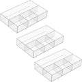 JessLab Acrylic Makeup Organizers, 3-Pack Bathroom Organizer for Drawer, Cosmetic Display Cases for Vanity, Countertop, Desk, Kitchen, and Cabinet Storage