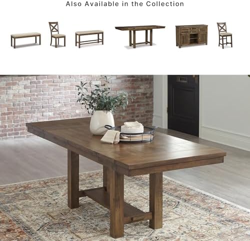 Signature Design by Ashley Extendable Dining Table, Grayish Brown, Seats 8