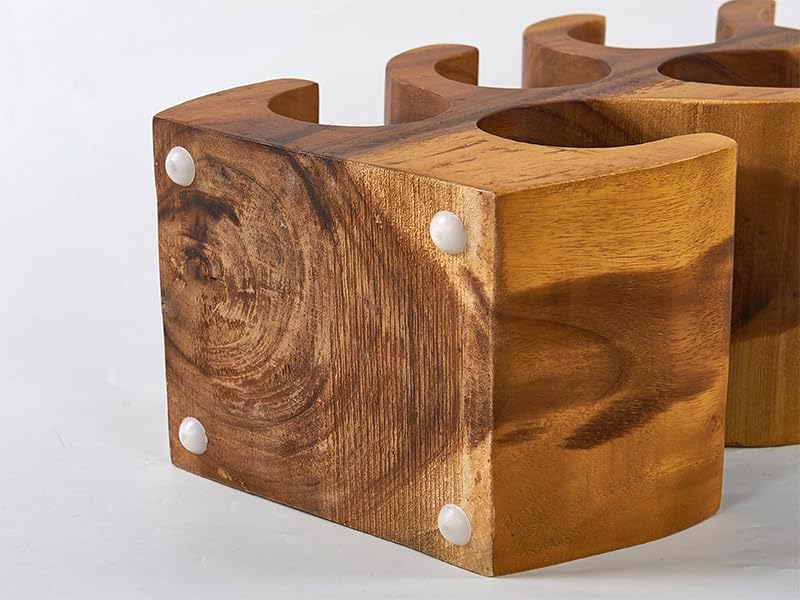 12 Bottle Wood Wine Rack Bottle Holder Stand for Freestanding Floor Tabletop Cabinet Handmade Rustic Brown Wooden Wine Rack Countertop Kitchen Cellar Storage Bar Corner Home Christmas Decor