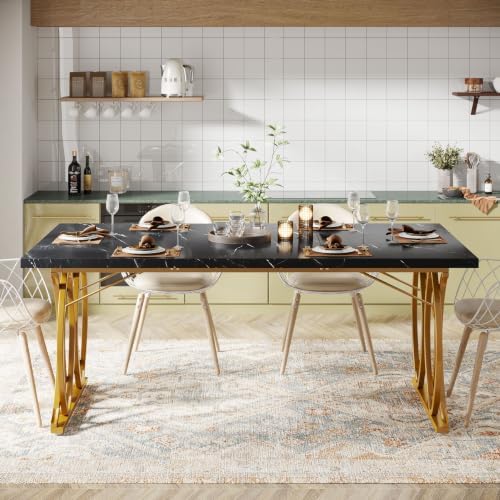 Tribesigns Modern Dining Table, 63" Large Kitchen Table for 4-6 People, ...