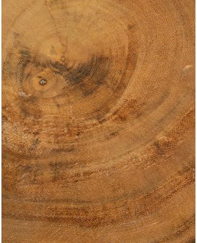 East at Main Cason Teak Side Table, Hand-Carved Twist Wood End Table