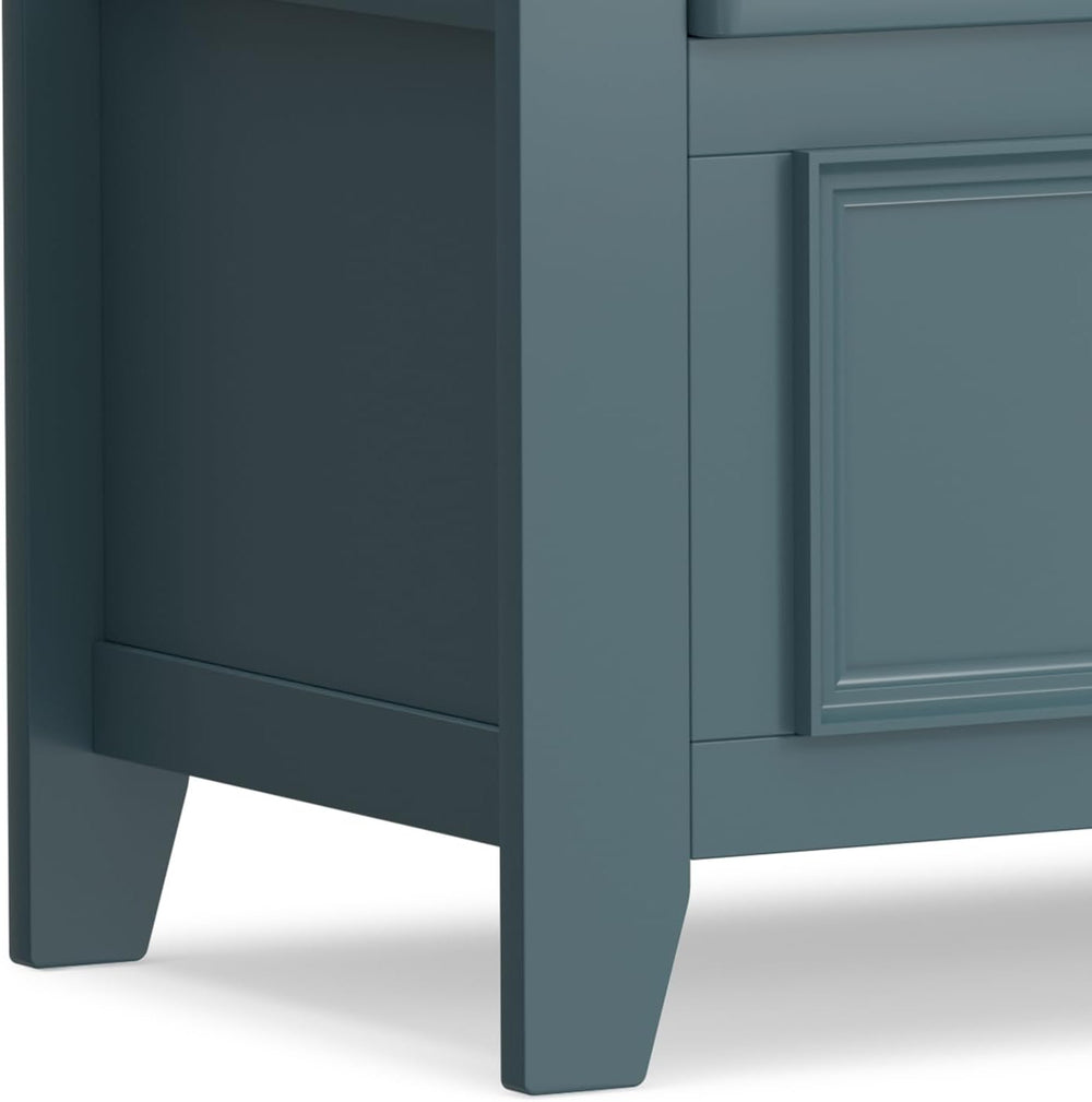 SIMPLIHOME Amherst Entryway Storage Bench - 48 inch Wide Solid Wood Hallway S...