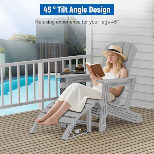 Adirondack Ottoman, All Weather Foot Rest for Adirondack Chair, HDPE Plastic ...