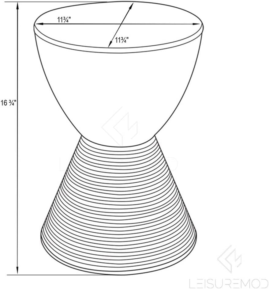 Pemberly Row Contemporary Round Plastic End Table, White Finish, 11.75 in x 1...