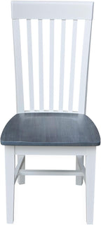 International Concepts Set of Two Tall Mission Chairs, White/Heather gray