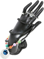 Resin Lotus Flower Ring and Bracelet Artcraft Hand Display Rack(Lotus Hand Model,Black)