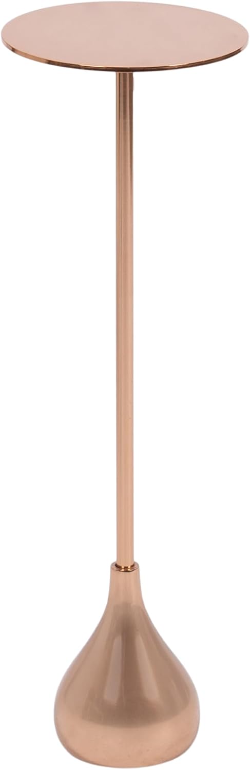Kate and Laurel Hersi Decorative Modern Pedestal Drink Table, 7 x 7 x 20, Ros...