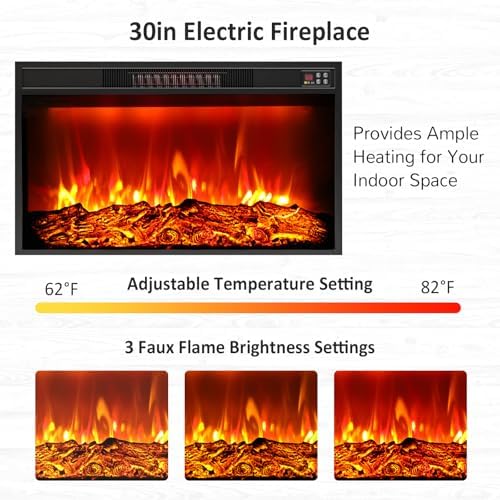 Naice 80" Electric Fireplace with Mantel Fireplace TV Stand for Living R...