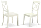 East West Furniture VABO5-LWH-W 5 Piece Kitchen Table Set for 4 Includes an Oval Dining Room Table with Butterfly Leaf and 4 Solid Wood Seat Chairs, 40x76 Inch, Linen White