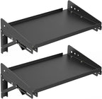 ULIBERMAGNET Garage Folding Storage Rack Shelves,200LB Metal Wall Mounted Adjustable Rail Shelf for Garage,Power Tools,Toolbox,Storage Shelves with Lip for Workshop Kitchen Office (2 Pack)