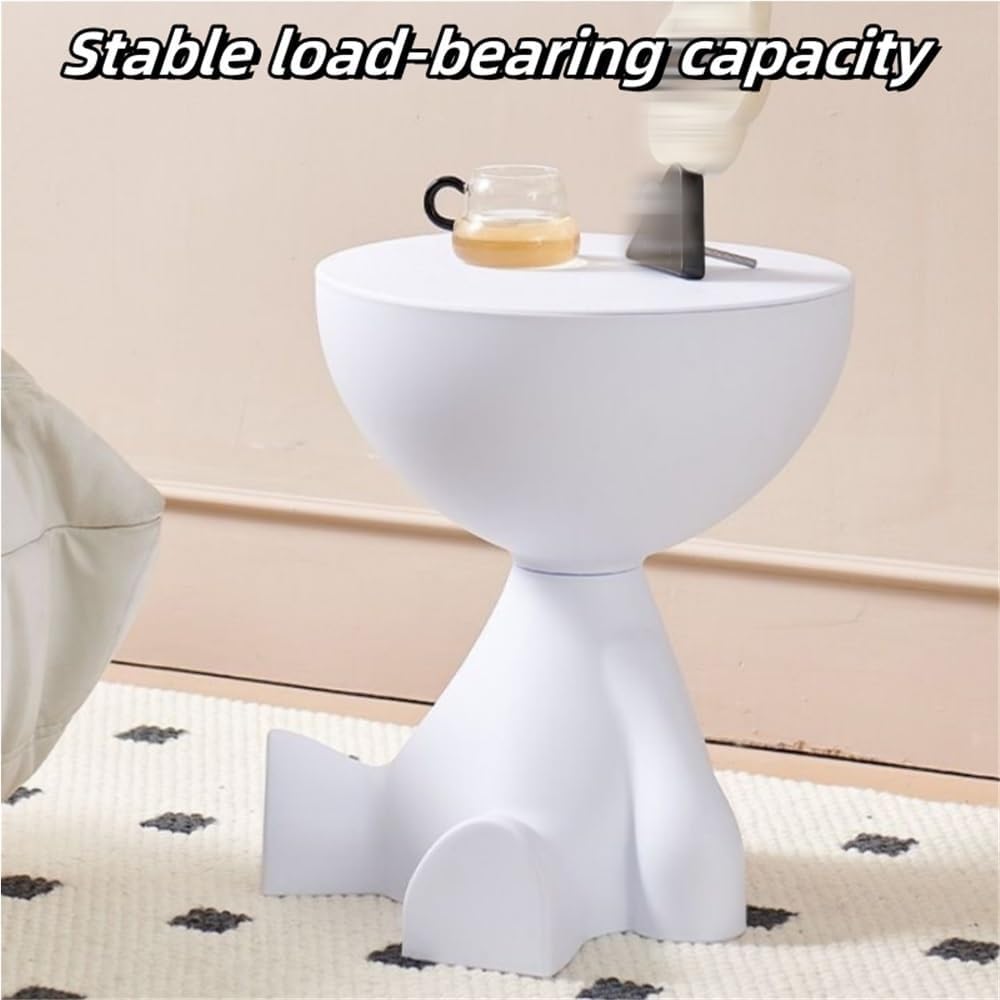 Cute Side Table, Round Sofa End Table with Hidden Storage, Versatile Nightsta...