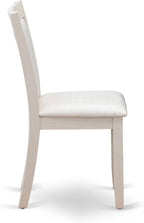 East West Furniture V097MZ001-6 6 Piece Dining Table Set Contains a Rectangle Dining Room Table with V-Legs and 4 Cream Linen Fabric Parson Chairs with a Bench, 40x72 Inch, Multi-Color