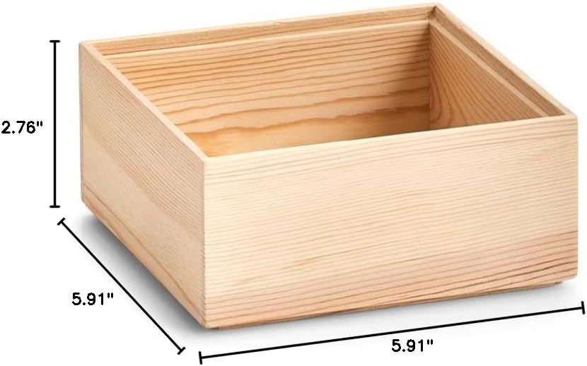 Zeller Storage Box, Pine, Natural, ca. 15 x 15 x 7 cm