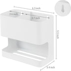 MyGift White Metal Wall Mount Hair Tools Holder with 2 Slots, Salon Hair Styling Accessories Organizer Rack, Blow Dryer, Straightener and Curling Iron Holder