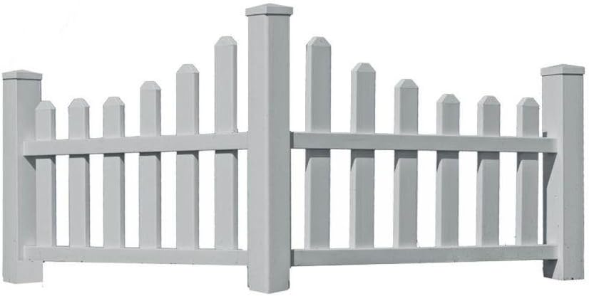 Vita White Vinyl Country Corner Picket Fence Durable All-Weather Garden &...