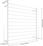 12 Layers 120cm White Wall Display Stand Wrapping Paper Ribbon Organizer Holder Storage Scarf Tie Belt Towel Spool Sewing Tool Hijab Metal Shelving for Home, Retail Stores, Flower Shop, Studio