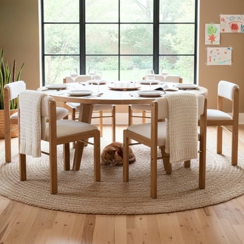 CIMOTA Mid Century Modern Dining Chairs Set of 6 Fabric Kitchen Comfy Dining ...