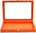 Oirlv Clear Lid Flat Jewelry Tray Stackable Display Storage Box Premium Leather Drawer Insert Jewelry Display Box for Rings Earrings Necklaces Bracelet Women Gift