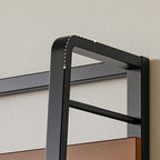5-Tier Ladder Shelf - Tall Freestanding Wood & Metal Bookshelf for Living Room, Bedroom, Balcony - Stylish Storage Solution for Home Decor