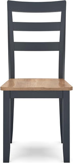 Signature Design by Ashley Gesthaven Solid Wood Frame Dining Chair, Set of 2, Blue/Natural