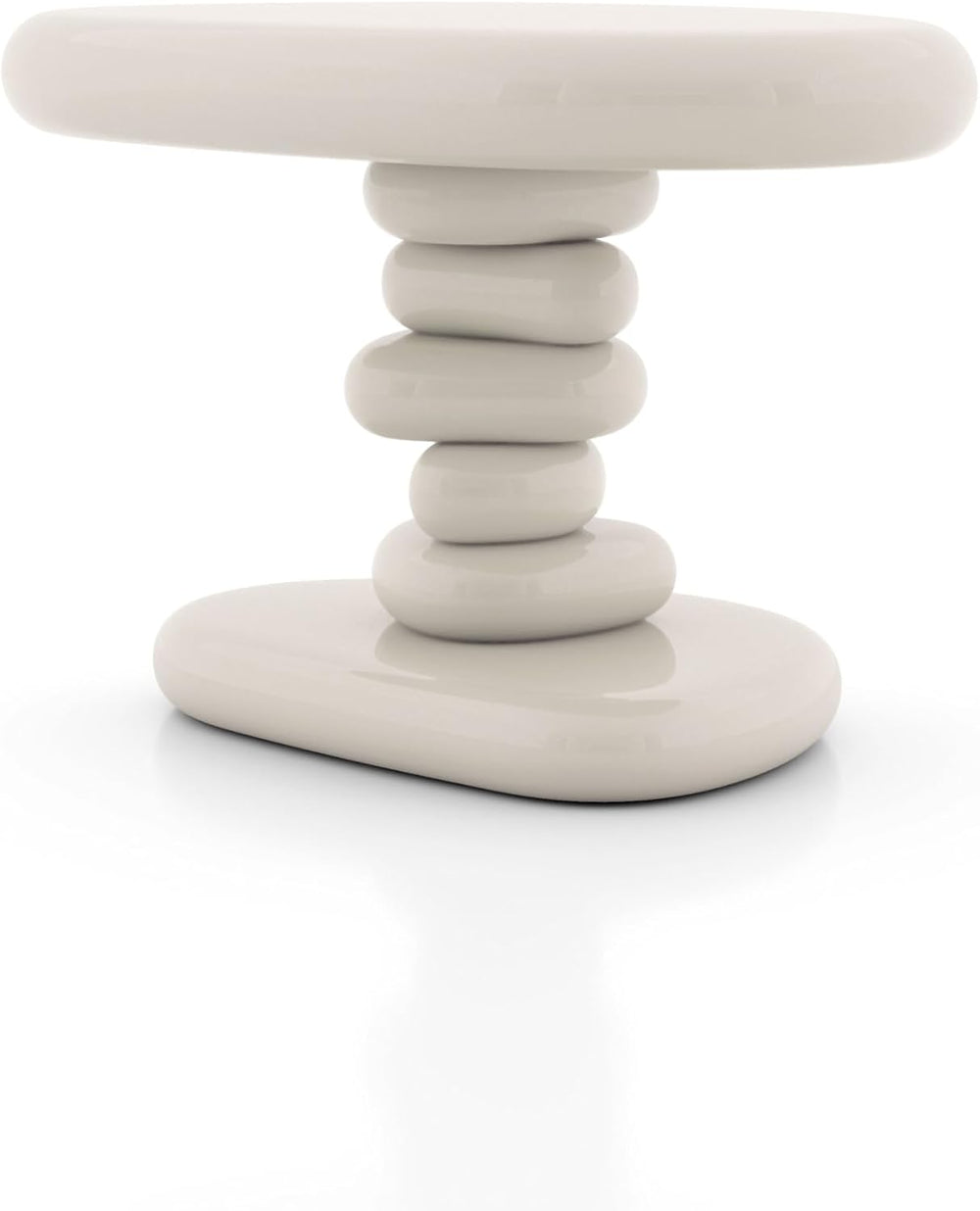 24/7 Shop at Home Kavren Modern 22-inch Oval Glossy Pedestal End Table, Stone...