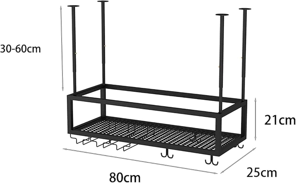 Adjustable Ceiling Wine Glass Rack - Iron Hanging Wine Bottle Holder 11.8-23....