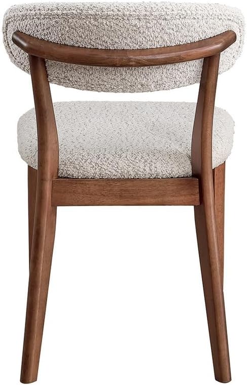 2Pcs Upholstered Wood Dining Chair, Cherry Color