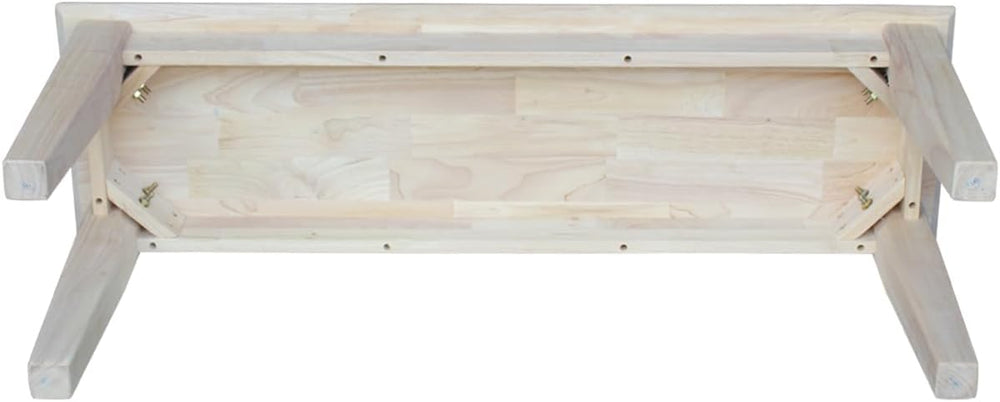 IC International Concepts Shaker Style Solid Wood Bench, 47", Unfinished