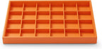 Oirlv Luxury Leather Ring Tray 24 Grid Jewelry Drawer Organizer Stackable Jewelry Trays Ring Earring Storage
