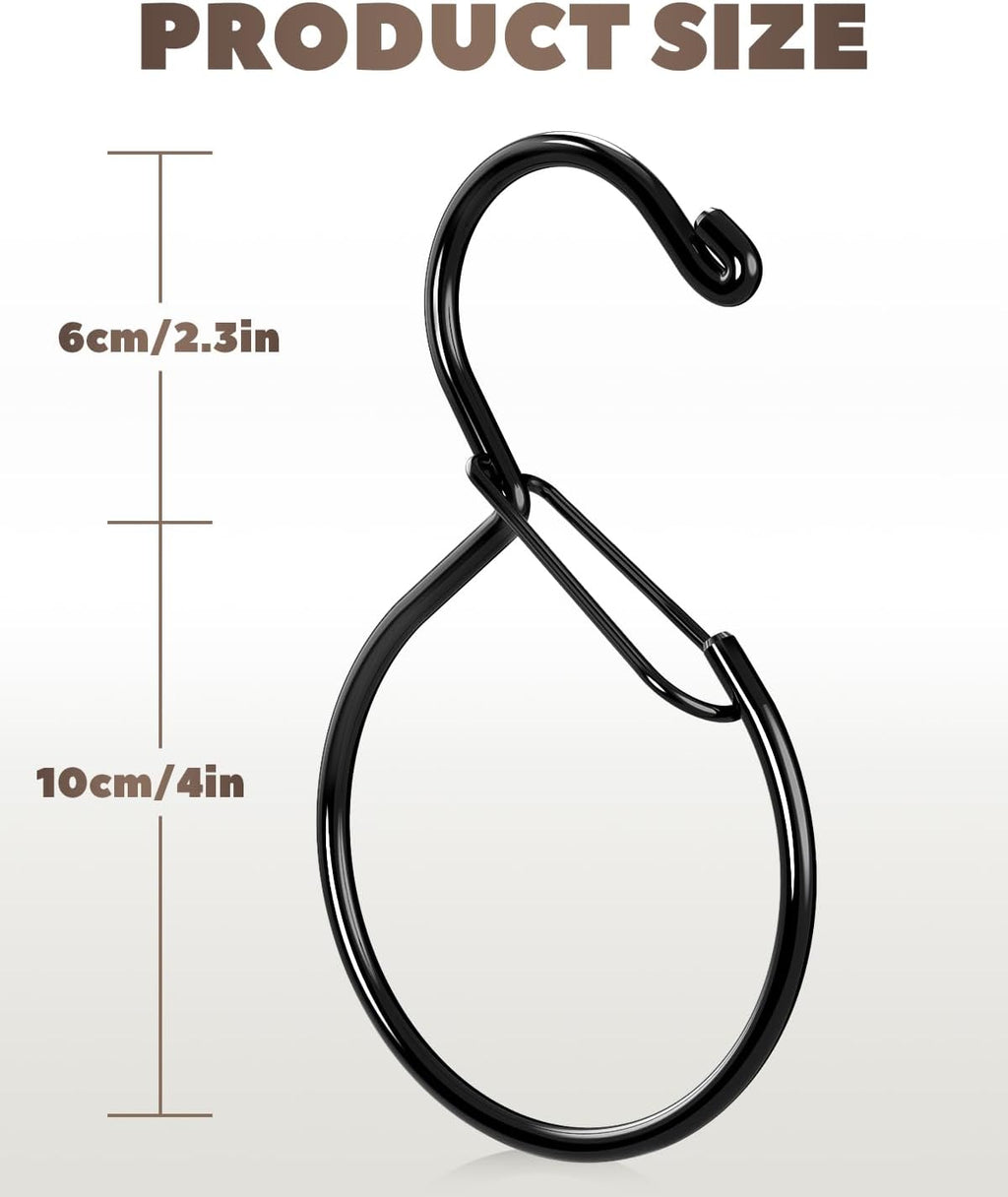 6 Pack Belt Hanger, Tie Hanger & Belt Organizer, Waterproof Belt Hanger for Closet, Ties, Scarves, Bags & Accessories, Keeps Closet Neat & Organized, Black