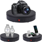 JAYEGT Motorized Rotating Display Stand, 330Lbs Load，360 Degree Electric Rotating Turntable for Photography Products Display，Live Show,Remote Control +5 Colors Backgrounds (Black/8.66inch /Wired)
