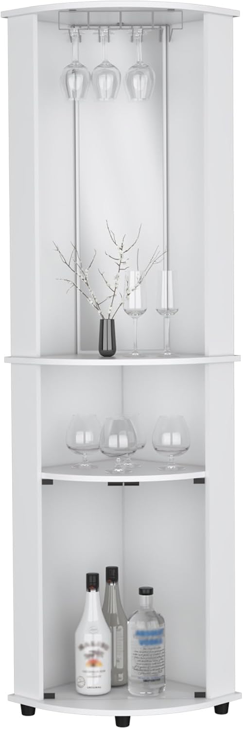 Corner Cabinet Unit with Wine Glass Rack and Lower Cabinet, Pantry Sideboard ...