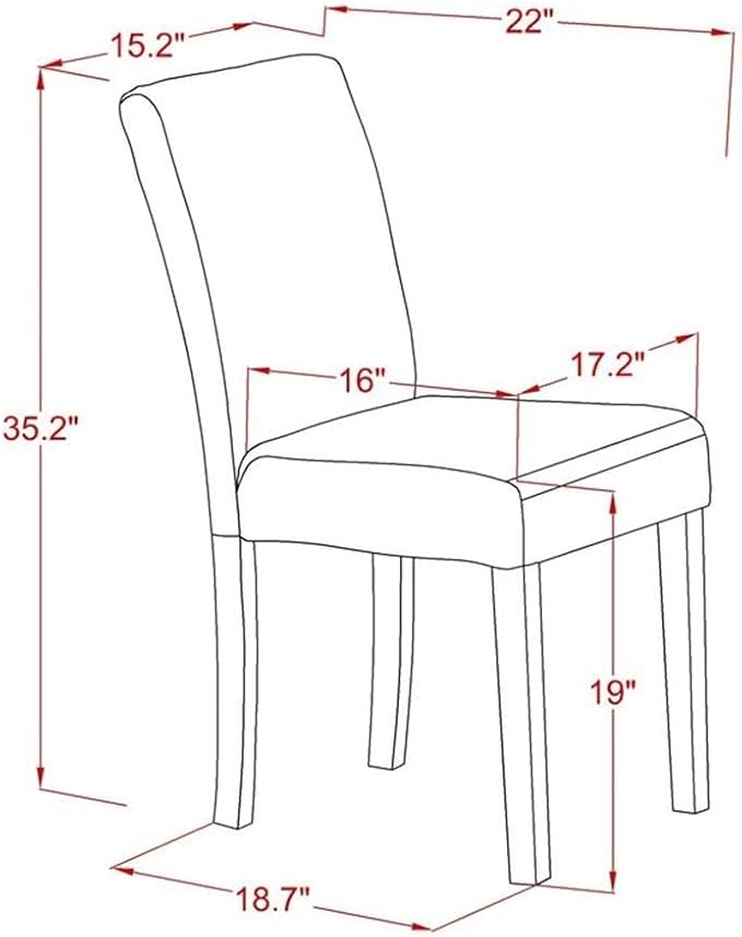 East West Furniture X697AB106-5 5 Piece Kitchen Table & Chairs Set Includes a Rectangle Dining Table with X-Legs and 4 Shitake Linen Fabric Parson Dining Chairs, 40x72 Inch, Multi-Color