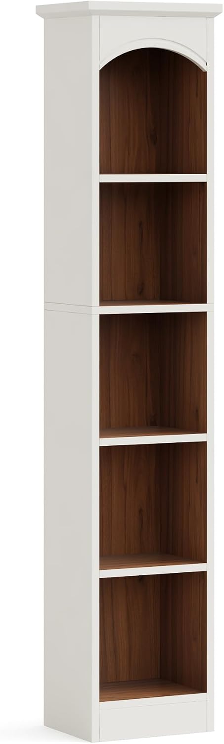 Tribesigns 70.9-Inch Tall Narrow Bookcase, 5-Tier Cube Bookshelf with Storage...