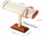 Solid Wood T-bar Watch Display Stand Bracelet Holder Jewelry Tower Organizer Space Saving for Personal Use Vendors Exhibit Trade Shows Retail Stores (Old Lace)