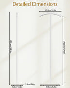 Arcuate Garment Rack, T-shaped Coat Tree Freestanding, Metal Coat Racks, Natural Stable Rock Base, Suitable For Entrances, Corridors, Halls, 68.9in, White