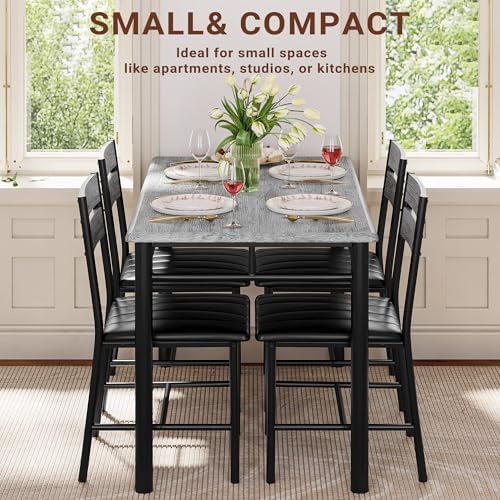 IRONCK Dining Table Set for 4, Grey