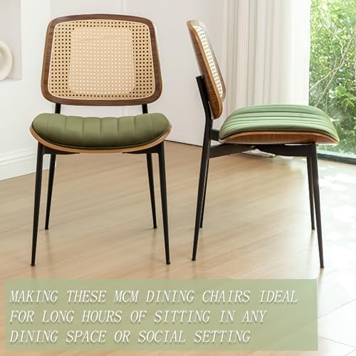 LUNLING Dining Chairs Set of 4 Mid Century Modern Retro Green Velvet Kitchen ...