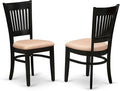 East West Furniture VAC-BLK-C Vancouver Dining Chairs - Linen Fabric Upholstered Wood Chairs, Set of 2, Black