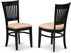 East West Furniture VAC-BLK-C Vancouver Dining Chairs - Linen Fabric Upholstered Wood Chairs, Set of 2, Black