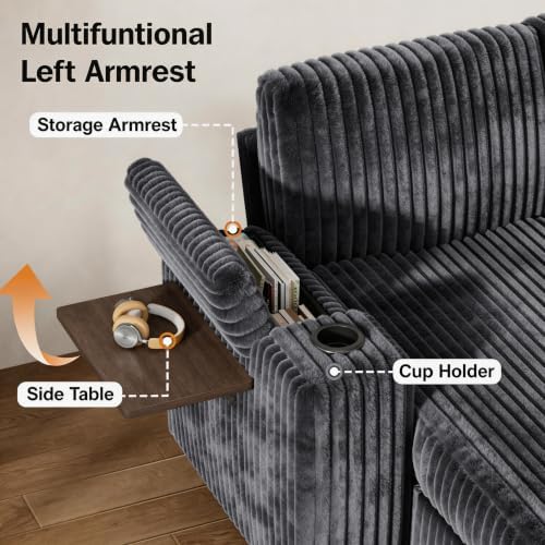 Vipbear 130" Modular Sectional Sleeper Sofa with Pull Out Bed, 9 Seat Co...