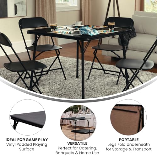 Flash Furniture Madelyn 33.5" Folding Card Table, Black