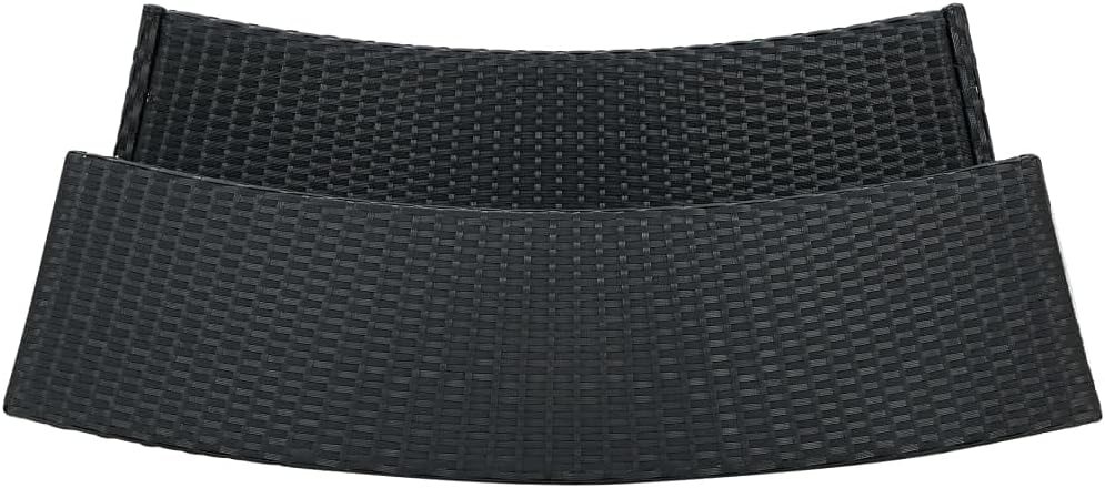 vidaXL Black Patio Bar Table | Modern Design | Weather- | Lightweight & Durable | Poly Rattan Powder-Coated Steel Frame | Dimensions: 47.2"x21.7"x43.3"