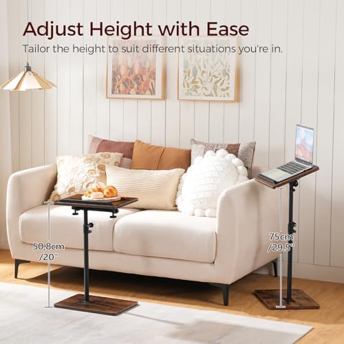 MAHANCRIS Set of 2 TV Tray Table, Height Adjustable TV Trays with 360° Swivel...