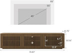 POVISON Full Assembled Mid Century Modern TV Stand, Wood Slatted Media Console for 65 inch TV, Entertainment Center with Storage for Living Room, Low Cabinet with Removable Shelves