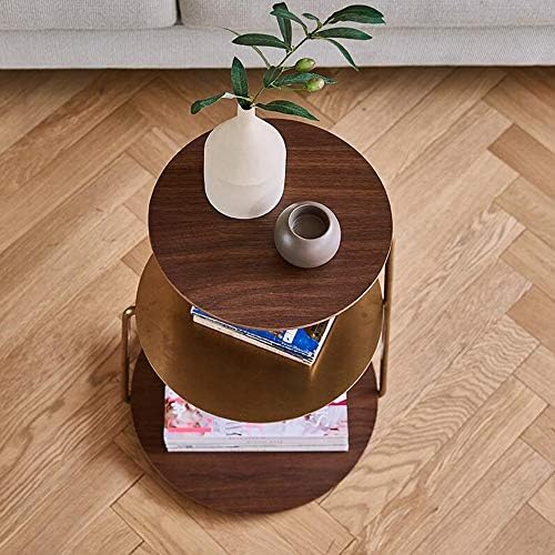 Telephone Table, End Table,Black Walnut Stainless Steel Titanium-Plated Side ...