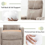 cinkehome Swivel Rocker Recliner, Glider Rocker Recliner Chair for Nursery, Manual Reclining Chair with Heated Massage, Small Spaces, Living Room, Khaki Chenille