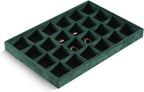 Velvet Stackable Jewelry Display Tray, 24 Grid Earring Ring Storage Tray, Drawer Divider Jewelry Accessories Organizer Plate (Green)