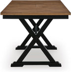 Signature Design by Ashley Farmhouse Counter Height Dining Table, Brown | Hardwood solids mango wood veneer and MDF substrate, Two-tone finish, 18 in self-storing butterfly leaf, Wildenauer Series